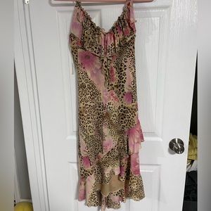 quirky pick and cheetah dress